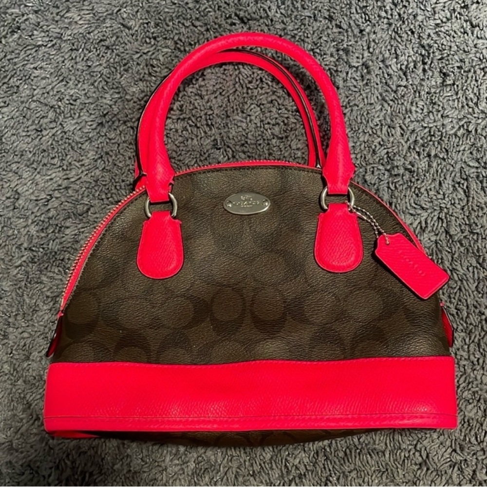 NWOT Coach brown and hot pink purse